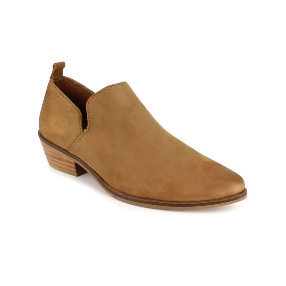 ARTISAN BY ZIGI Womens Brown Adal Toe Block Heel Slip On Leather Booties 10 M